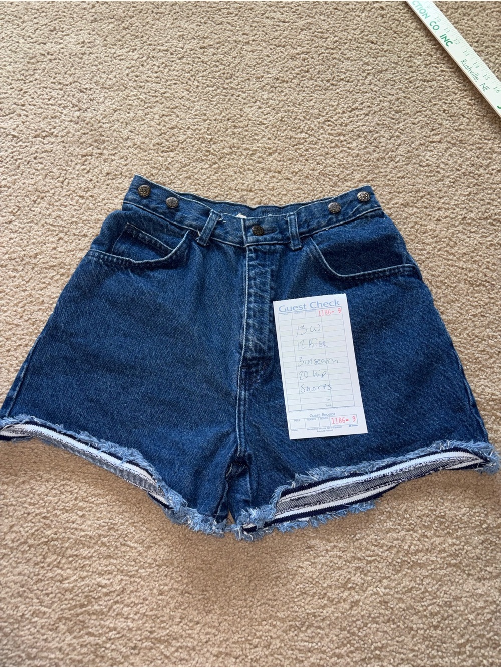 Dark Blue High-Waist Denim Shorts Button Detail - Newport News